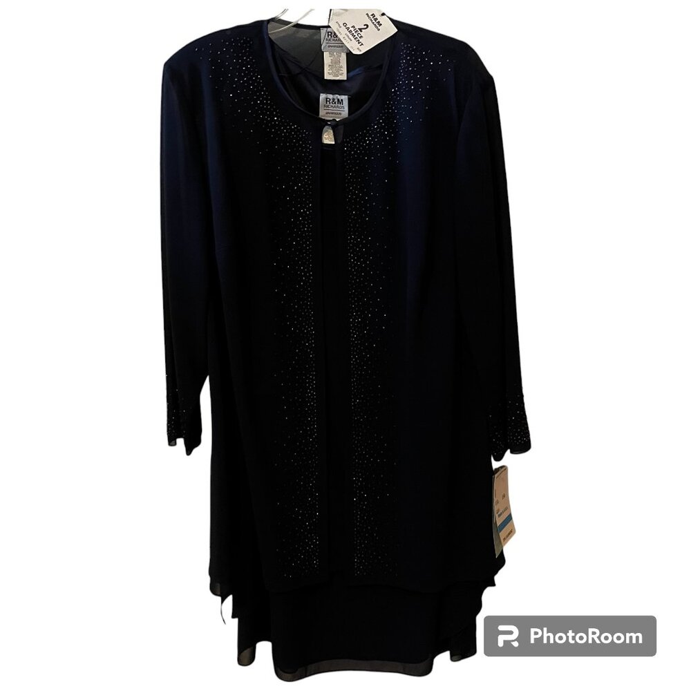 NEW} R&M Richards Cocktail Dress with Embellished Jacket - Plus Size 22W